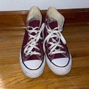 Maroon High Top Converse